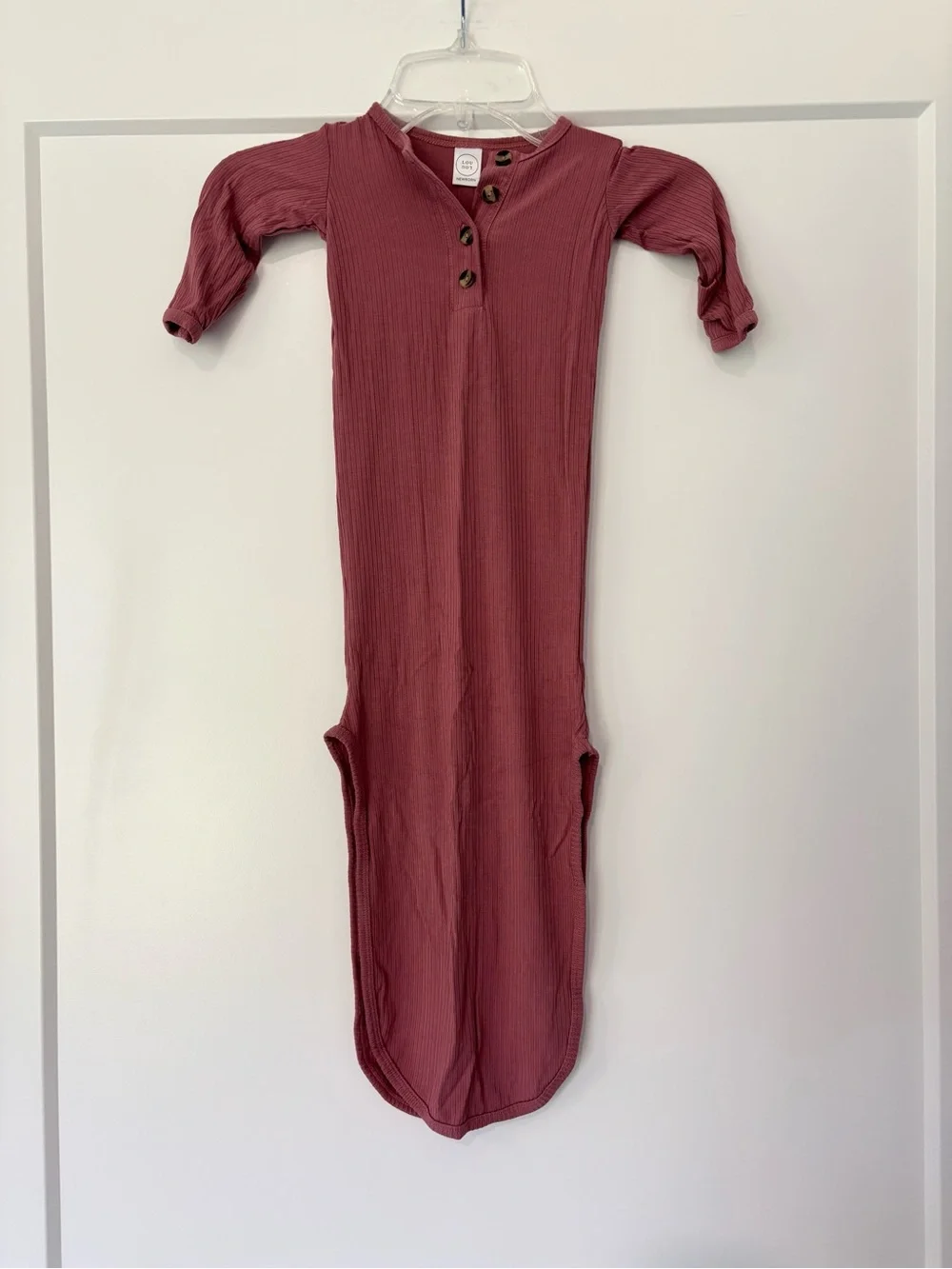 Lou Lou & co Mauve Pink Ribbed Bamboo Gown
